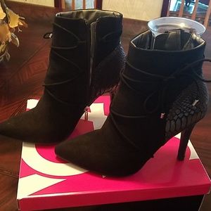 High heeled ankle boots